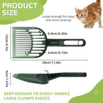 Qpets® Cat Litter Scoop, Plastic Cat Litter Scoop Retractable Push Shovel Design Cat Litter Scoop Sieve Cat Litter Cleaning Scoop