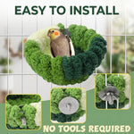 Qpets Coral Fleece Bird Nest for Cage, Semicircle Warm Bed with Screw Mount for Small Birds