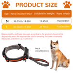 Qpets® Dog Collar 2 in 1 Adjustable Dog Collar with 1.5 Meters Retractable Pull Handle Intergrated Dog Leash Dog Collar Night Safety Reflective Dog Collar for Medium /Large Dog, Suitable for 25-45kg