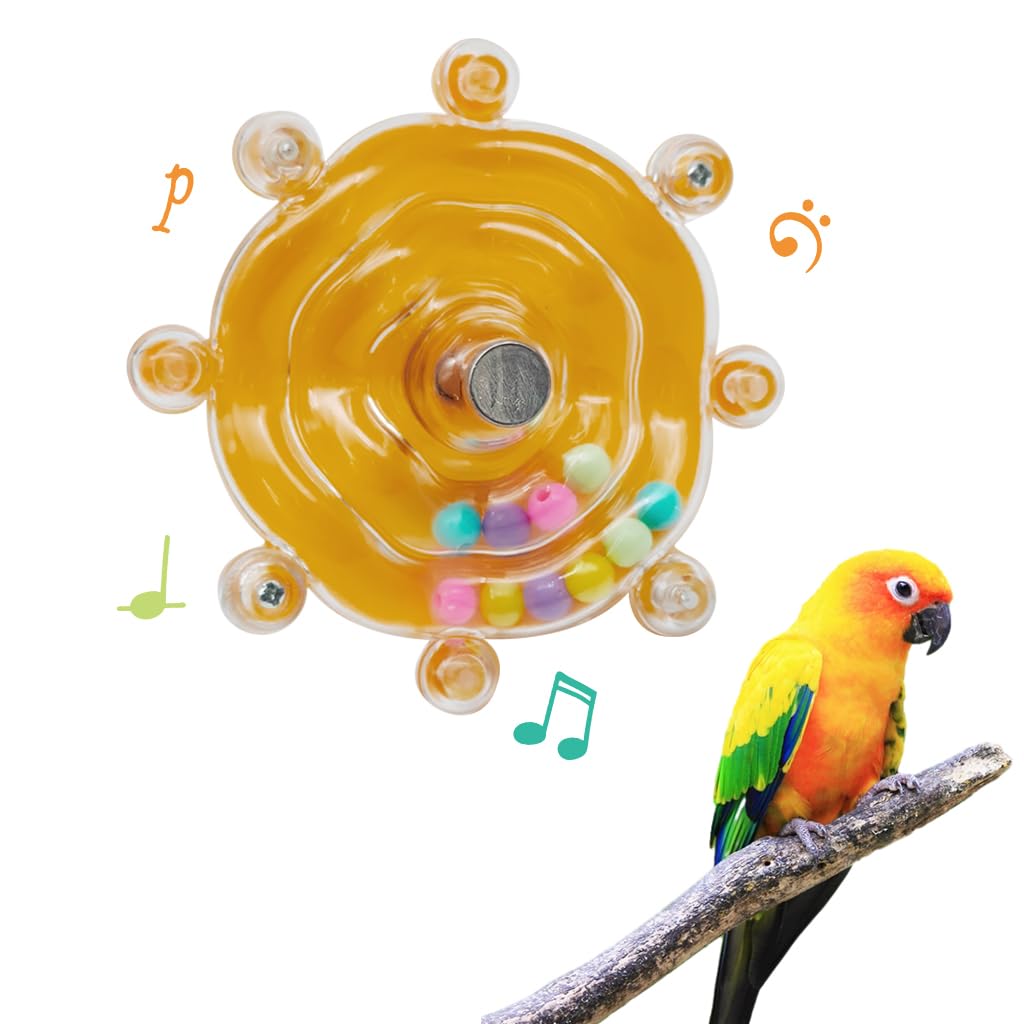 Qpets Bird Foraging Spin Wheel with Smooth Rotation for Parakeets, Cockatiels and Conures