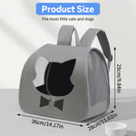 Qpets Foldable Pet Backpack Carrier with Breathable Mesh and Transparent Panels for Cats and Small Dogs