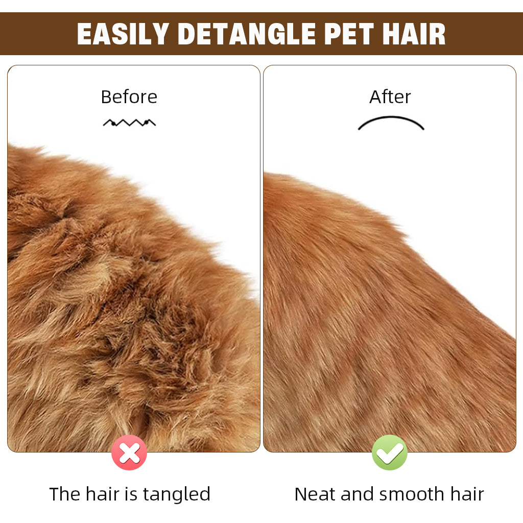 Qpets® Pet Grooming Brush Deshedding Hair Brush Self-cleaning Slicker Brush Underfur Rake Untangling Brush for Small Knots and Mats Dog Cat Hair Grooming Brush