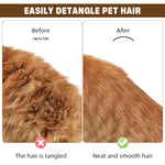 Qpets® Pet Grooming Brush Deshedding Hair Brush Self-cleaning Slicker Brush Underfur Rake Untangling Brush for Small Knots and Mats Dog Cat Hair Grooming Brush