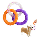 Qpets® TPR Dog Tug Toy Chewing Toys 3.54 inches Dia InterlinkedTri-ring Tear-Resistant Dog Toy