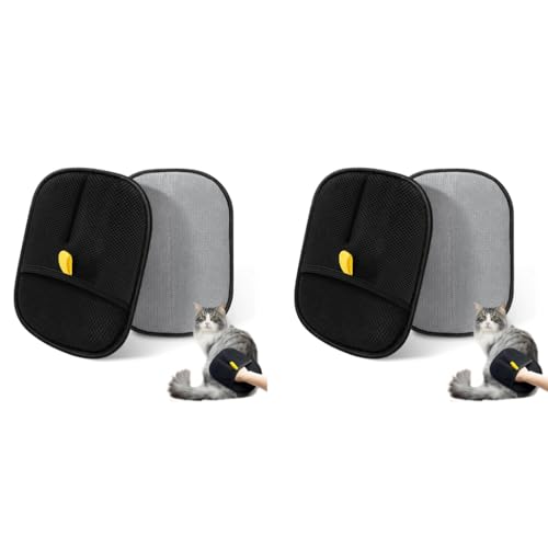 Qpets® Pet Hair Removal Gloves Static Catcher Mitt 9.85x8.46inches 2PCS