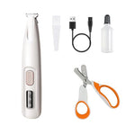 Qpets® Dog Paws Hair Trimmer Cat Nail Cutter Set, Waterproof Dog Trimmer with LED, Low Noise Pet Grooming Tool Ideal for Small Areas