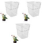 Qpets® Wall-Mounted Aquarium Plant Holder Aquarium Stand Cup Pot Acrylic Basket for Glass Fish Tank with Screw Fixed Draining Holes 8 x 8 x 5.7CM 3PCS