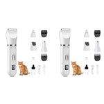 Qpets® Professional Dog Grooming Kit 4 in 1 Cat Hair Trimmer with 3mm 9mm Combs Low Noise Pet Nail Grinder Foot Repair Tools for Shedding Seasons Wound Care Home 2 PCS