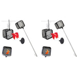 Qpets® Fishing Net 3.1X3.1 Inch Small Aquarium Fish Net for Betta Tank 18 Inch Stainless Steel Retractable Handle Square Catching 2PCS