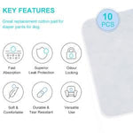 Pet Use Breathable Reusable Dogs Diapers Female with 6 Absorbption Cotton Pad Comfort Reusable Doggy Diapers for Female Dog, Puppy(L, Recommended Waist 15.7''-19.2'')