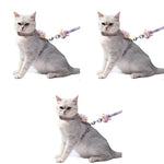 Qpets® Cat Harness and Leash Set 3 Pack Adjustable Soft Walking with Quick Release Buckle for Small Medium Kittens 25-41CM Chest 20-30CM Neck