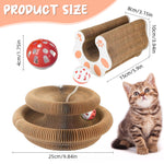 Qpets® Cat Toy Folding Cat Scratching Board Toy Corrugated Hard Paper Transformable Cat Scratching Board with Magnetic Ends Space Saving Cat Scratching Toy