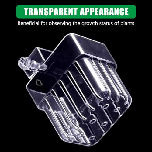 Qpets® Wall-Mounted Aquarium Plant Holder Cup, ABS Acrylic Plant Basket with Draining Holes & Screw Fix, Transparent Pot for Hydroponic Aquatic Plants (2Pack)