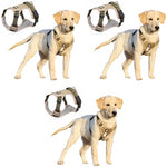 Qpets® Dog Harness No-Pull Pet with Safety Reflective Strip for Large Size Control Handle Belt Outdoor Oxford Cloth Vest Khaki XL Suitable for 22.5-45kg 3 PCS