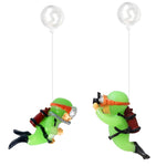 Qpets Aquarium Floating Cartoon Diver Decorations for Fish Tanks with Night Glow Resin 3×7cm | Adjustable Floating Design