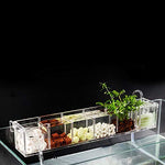 Qpets® Acrylic Fish Tank Filter Box 4-Compartment Design Hanging External Water Filtration Box Multipurpose Empty Clear Fish Tank Hydroponic Plant Box