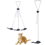 Qpets Cat Teaser Toys for Indoor Play with 1.8m Adjustable Elastic Rope and Mice Pendant