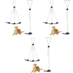 Qpets Cat Teaser Toys for Indoor Cats with Hanging Elastic Rope and Plushed Mice 3PCS