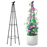 Qpets® 120CM Trellis for Climbing Plants - Plastic Climber Support for Plants - Adjustable Triangle Creeper Plant Support Plant Climbers Sticks Clematis,Roses,Ivy