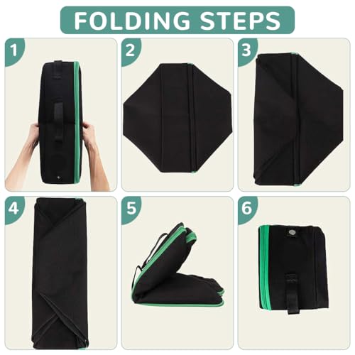 Qpets® Portable Cat Litter Box Foldable Outdoor Easy with Waste Shovel Reusable Washable Waterproof Oxford Cloth Case 40x30x13cm 2 PCS