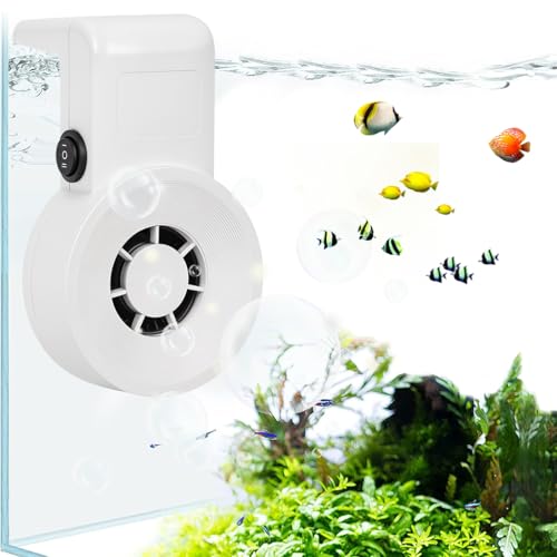 Qpets® Aquarium Cooling Fan Clip-on Aquarium Cooling Fan with 2 Speeds Small Fish Tank Cooler Silent Cooling Fan for Rimless Aquarium (USB Charging)