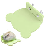 Qpets Hamster Standing Board for Cage 15x10x1.5cm featuring Screw-Fixed PVC Platform | Cartoon Pet House Decor