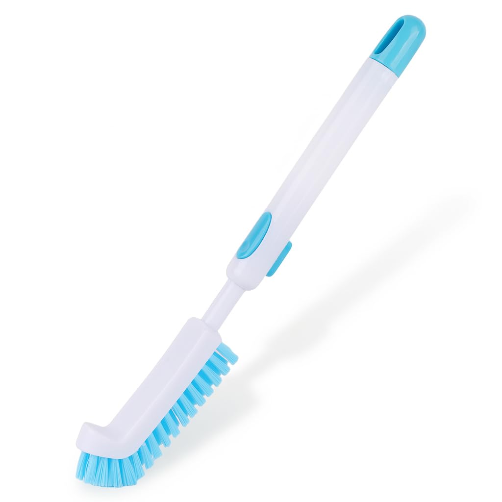 Qpets Aquarium Algae Scraper for Fish Tank Cleaning with Curved Head & Nylon Bristles | Telescopic Handle