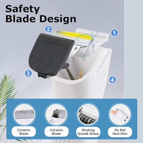 Qpets® Professional Dog Grooming Kit 4 in 1 Cat Hair Trimmer with 3mm 9mm Combs Low Noise Pet Nail Grinder Foot Repair Tools for Shedding Seasons Wound Care Home 3 PCS