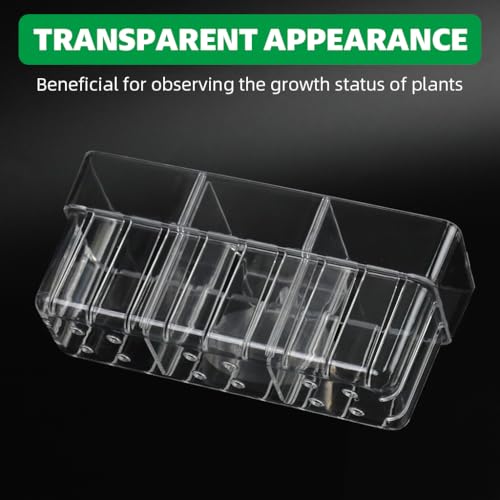 Qpets® Aquarium Plant Basket 3-Compartment Acrylic for Fish Tank Hanging Hydroponics with Draining Holes Accessories 2PCS
