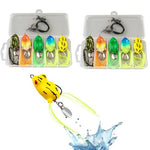 Qpets® Realistic Frog Fishing Lures 3cm Soft Silicone Bait with Reflective Flash, Anti-Escape Barbs & Lifelike Design High-Visibility Topwater Lures for Bass & Trout in Freshwater (2 Pack)