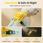 Qpets Dog Harness Backpack and Leash Set, XL, 60-75 cm Chest, Reflective Oxford Fabric