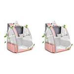 Qpets Cat Bag Carrier Backpack for Pet Travel featuring Breathable Design Pink 15.2×11.4×16.5 in