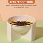 Qpets Raised Cat Bowl for Comfortable Eating with 14cm Tilted Design | Reduces Neck & Joint Strain