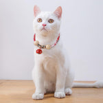 Qpets Cat Collar for Flea Prevention with 38–46 cm Adjustable Fit and Camphor Wood Balls | Red Bell Design