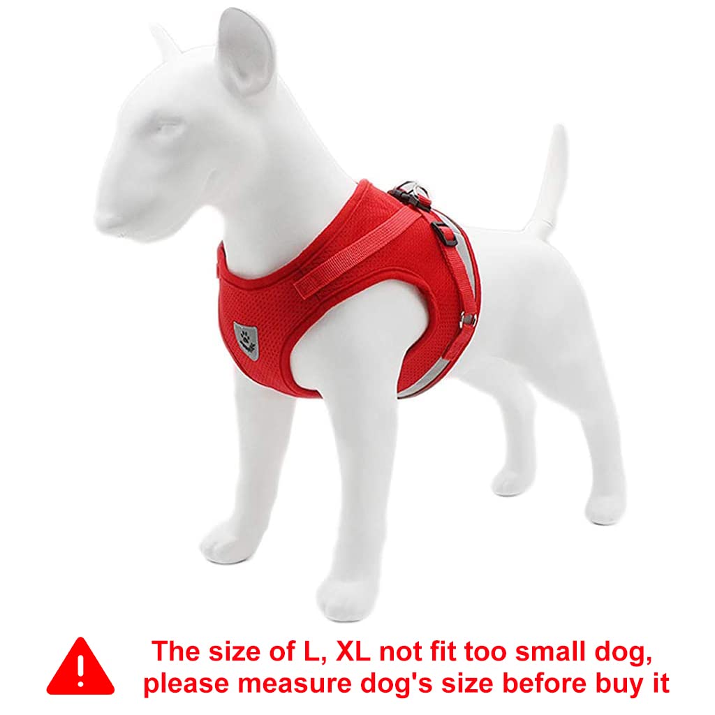 Qpets® Dog Harness for Large Dogs, Adjustable Dog Belt with Safety Reflective Strip, Breathable Mesh Fabric Cat Belt, Dog Vest Harness with Leash (Suitable for 6-9 kg)