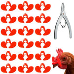 Qpets® Chicken Goggles (100pcs) with Pincer Tool - Anti Pecking Poultry Pick Guards for Hens & DucksHarmless Feather Pecking Prevention GlassesBird Eye Protection for Poultry Farm