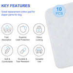 Qpets Replacement Absorption Cotton Pad for Female Dog Diaper 10pcs 13×13×2cm | Breathable Comfort for Medium Breeds