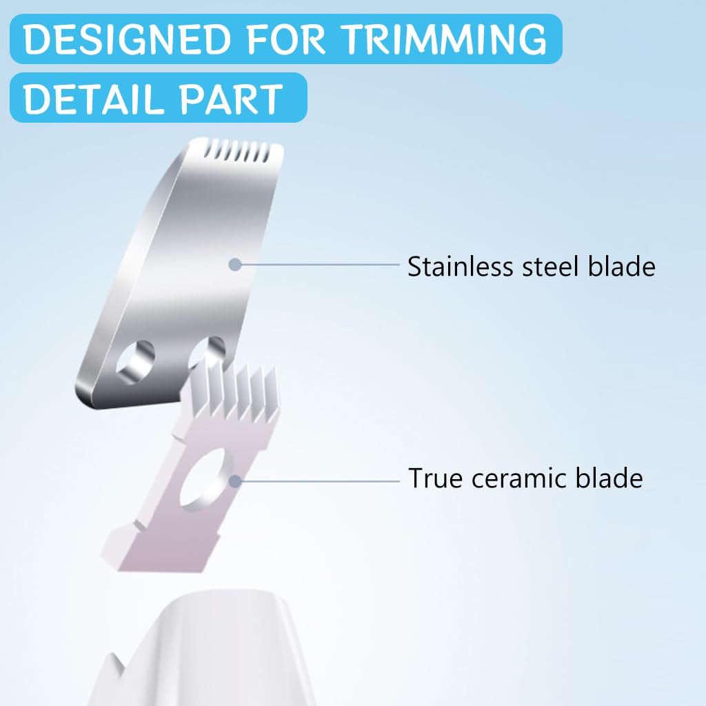 Qpets Dog Paws Hair Trimmer with LED Light for Small Areas and 16CM Design | Rechargeable Quiet Grooming Tool