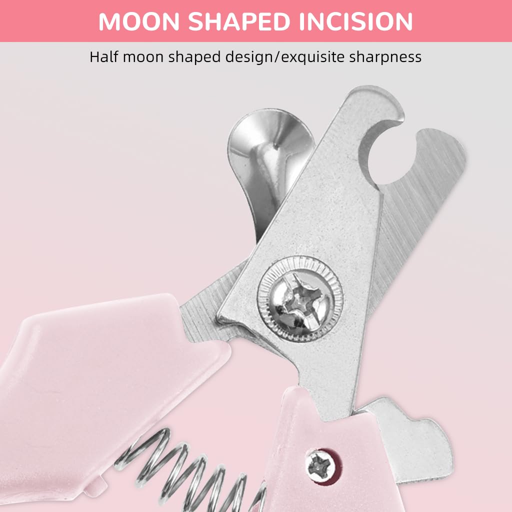 Qpets® Pet Grooming Kit, Dog Grooming Scissors Clippers for Cats Dogs, Pet Hair Trimmer Dog Hair Comb Spring Loaded Stainless Steel Pet Nail Clipper - 4 Pcs