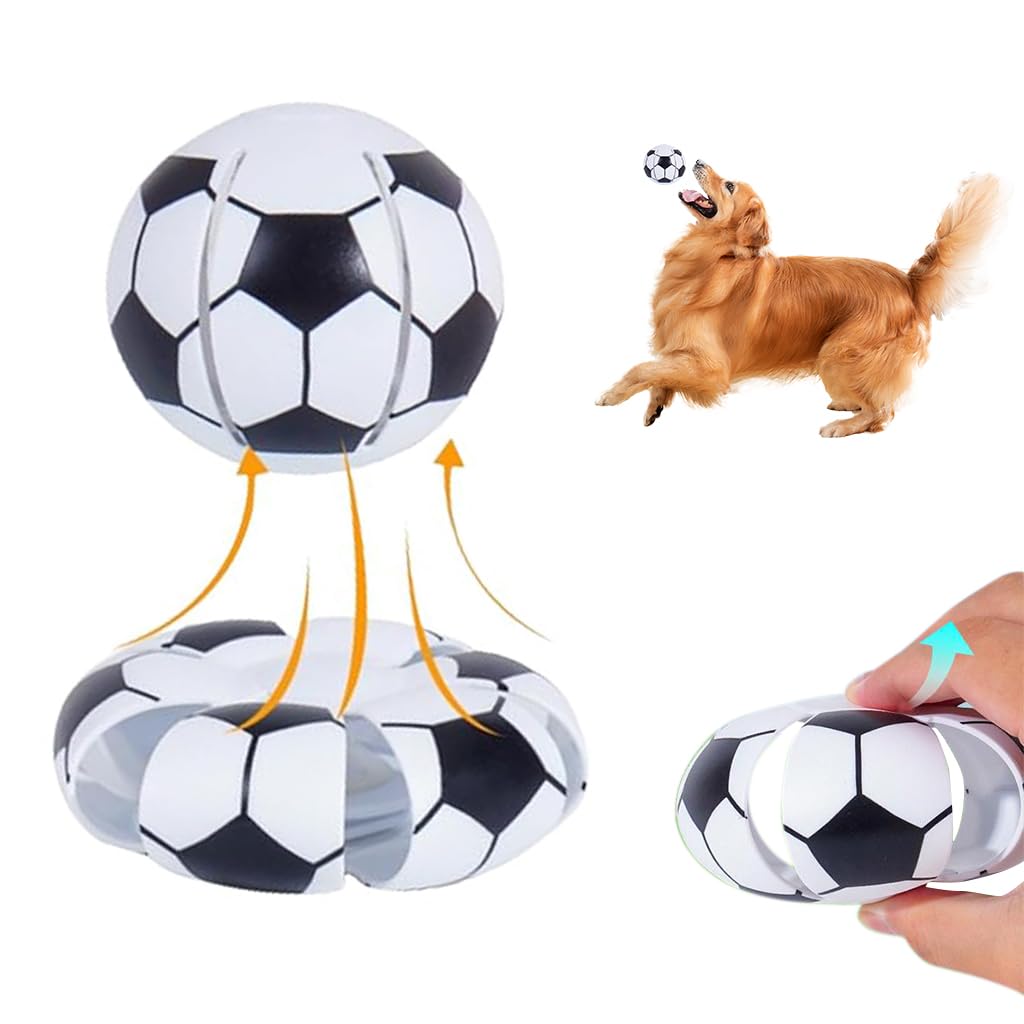 Qpets Dog Ball for Interactive Play featuring Transformable Saucer Design and LED Glow | Pet-Friendly Plastic Toy
