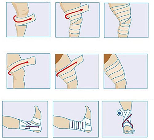 Qpets Self Adhesive Crepe Bandage Set for Finger and Tattoo Protection with Elastic Wrap | 9 Pcs Non Woven Fabric Rolls 2.5 cm x 4.5 m and 5 cm x 4.5 m