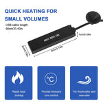 Qpets Aquarium Heater for 1–3 Gallon Tanks with Auto Temperature Control | 10W USB Submersible Design