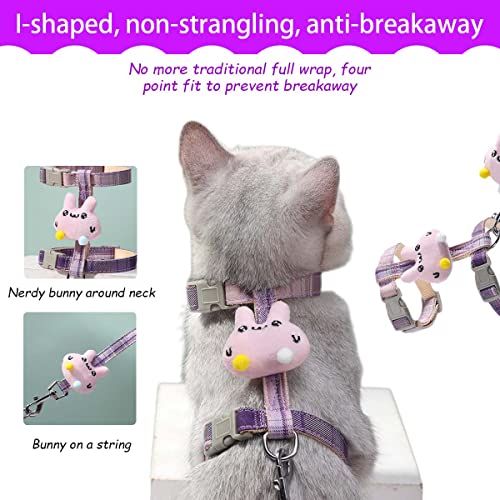 Qpets® Cat Harness and Leash Set 3 Pack Adjustable Soft Walking with Quick Release Buckle for Small Medium Kittens 25-41CM Chest 20-30CM Neck