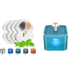 Qpets Cat Water Fountain 2.2L with LED Light and 4 Filters for Cats and Dogs | Triple Filtration System