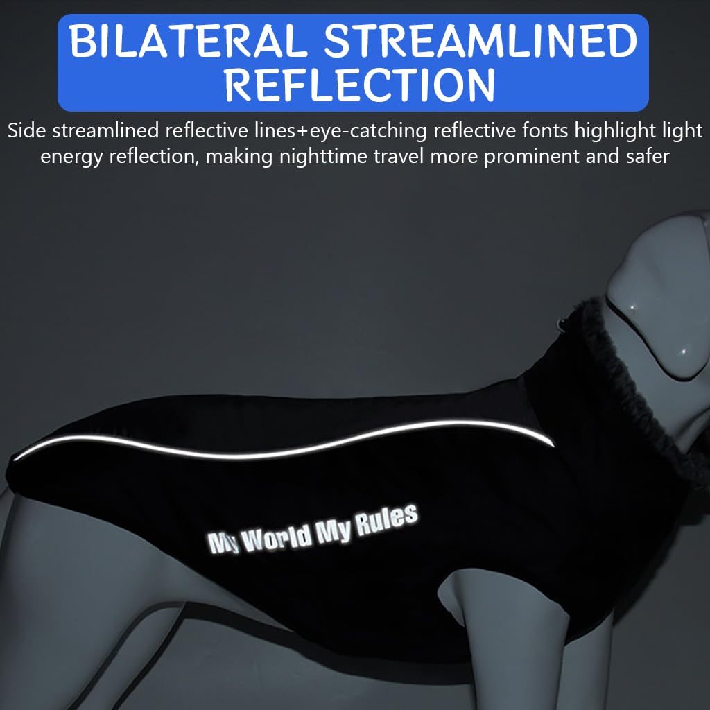 Qpets Winter Dog Clothes for Outdoor Warmth with Dual Leash Rings and Plush Collar | 6XL