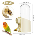 Qpets Bird Water Dispenser for Cage with Copper Nipple and 250ml Food Grade Feeder | Easy Refill