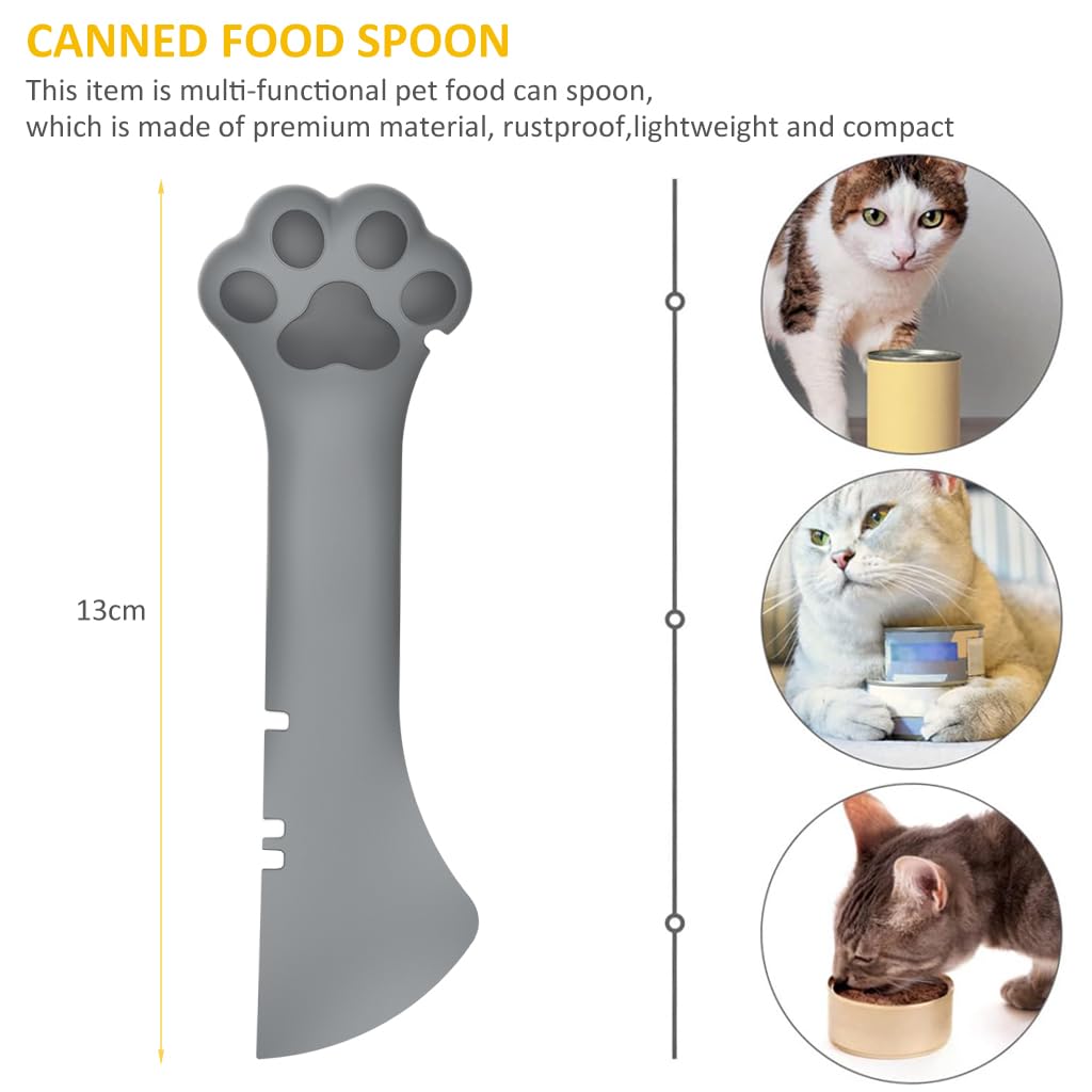 Cat Paw Can Opener, Ring Pull Can Opener 2 in 1 Silicone Dual Head Can Opener & Scoop Universal Zip-top Can Puller Cartoon Cat Palm Can Ring Puller Can Opener