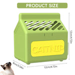 Qpets Cat Grass Planting Box for Fresh Catnip with Cartoon Milk Box Design 12x9x12cm Plastic Pot | Fun Home Décor for Cats