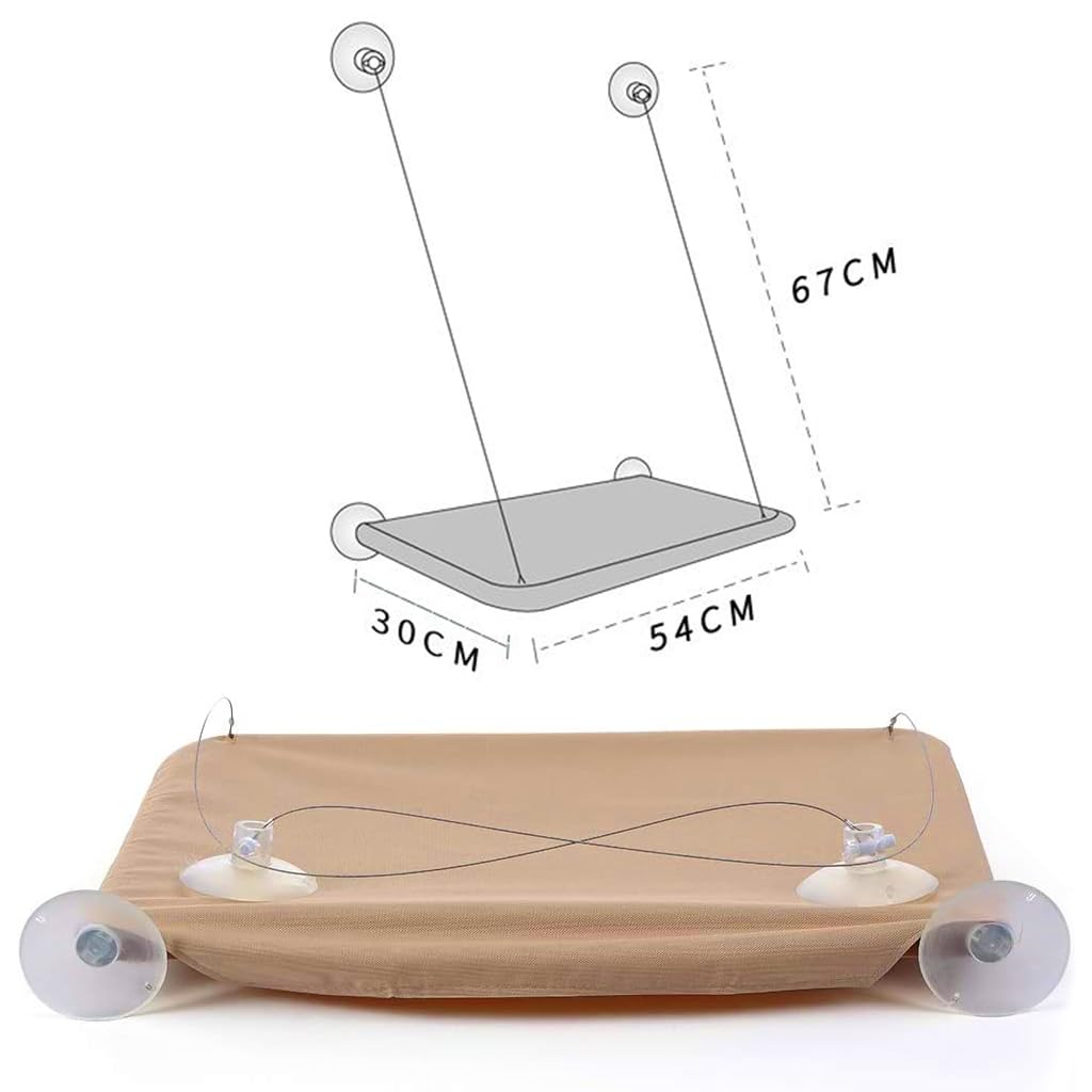 Cat Bed, Cat Hammock 30 * 54cm Cat Hammock Cozy Cat Hammock with Upgrade Safe Suction Cup, Cat Hammock for Resting Napping Cat Hanging Hammock on Wall, Window, Balcony, Bedroom