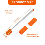 Qpets Aquarium Algae Cleaner for Small to Medium Tanks with Dual Head Brush & Felt Pad